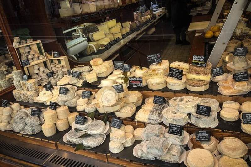 different kinds of French pastries on display