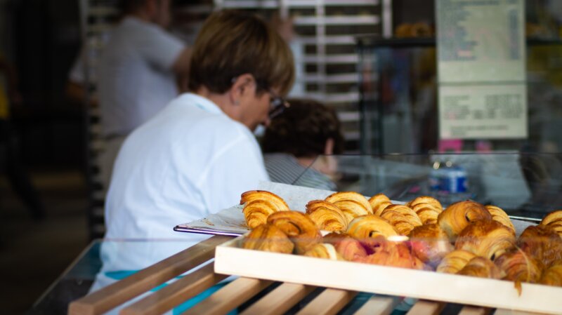 Freshly baked breat during Bread Festival in Notre Dame de Paris, Paris