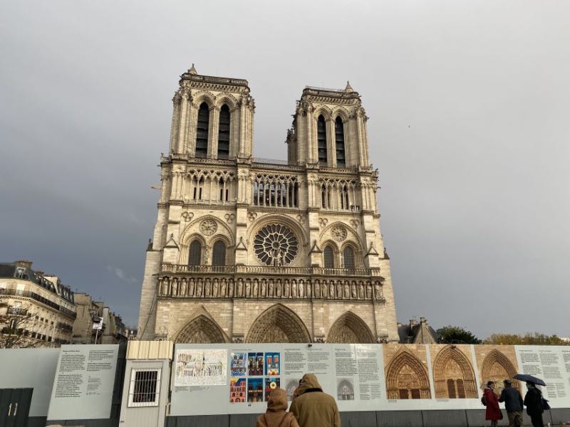 exterior facade of Notre Dame in Paris