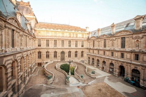 Front view of Louvre Museum