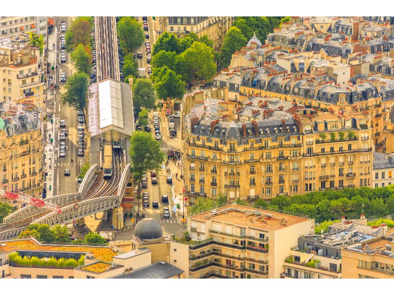 Train at Place de Ternes, Paris, France 