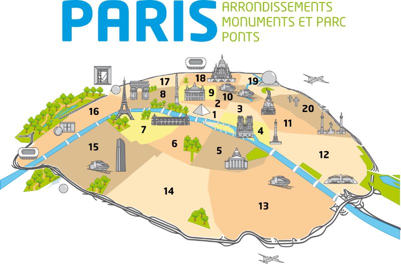 Map of Paris Arrondissements