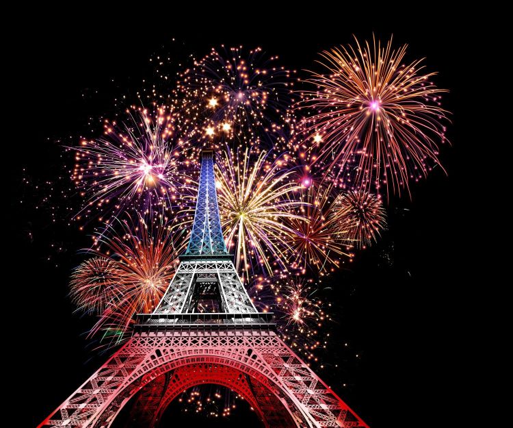 Bastille Day Fireworks Display at Eiffel Tower