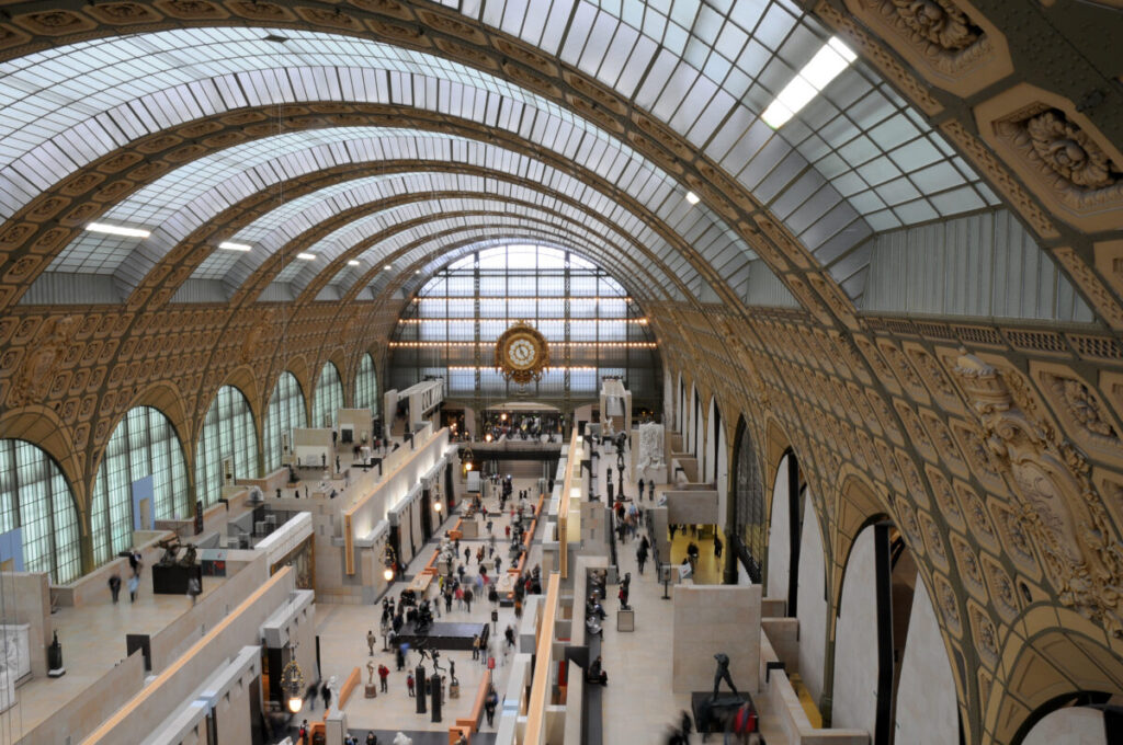The Musée d’Orsay, a former train station that has been converted to the world’s biggest gallery for Impressionist artworks, is located on the other side of the Seine from the Louvre.