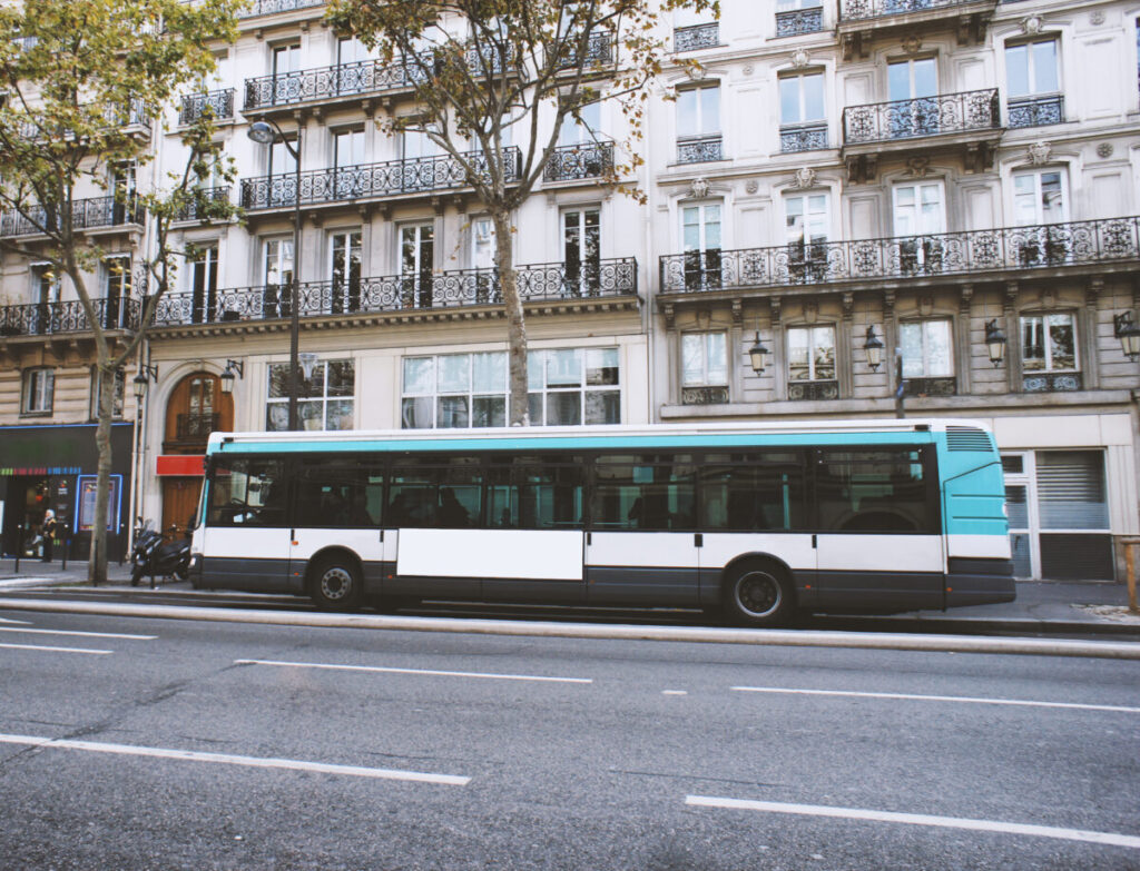 bus on the street in paris