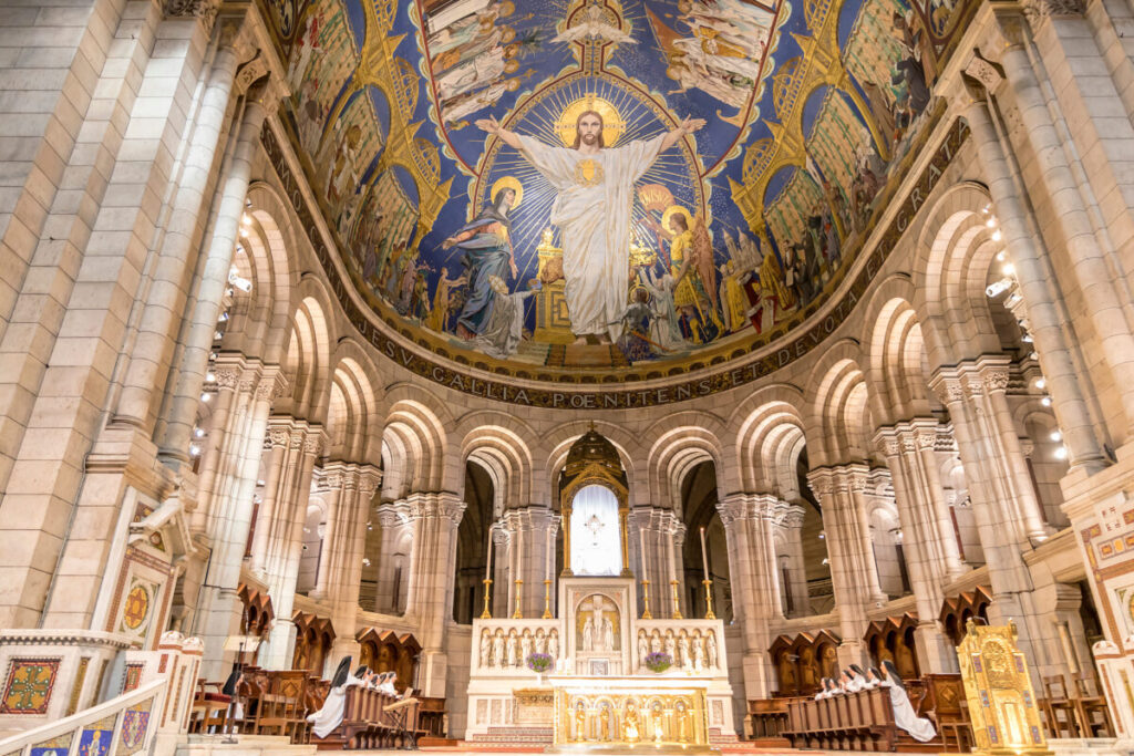 Main Altar inside The Basilica of the Sacred Heart of Paris