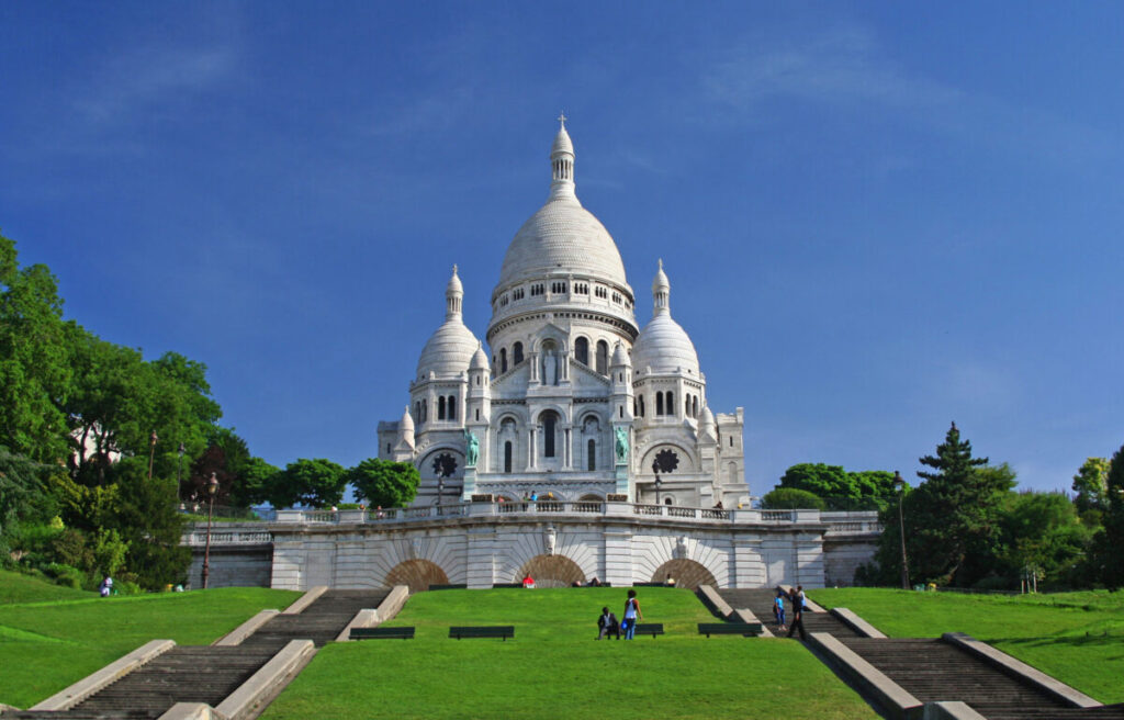 Long Stairs View of Basilique du Sacré-Coeur