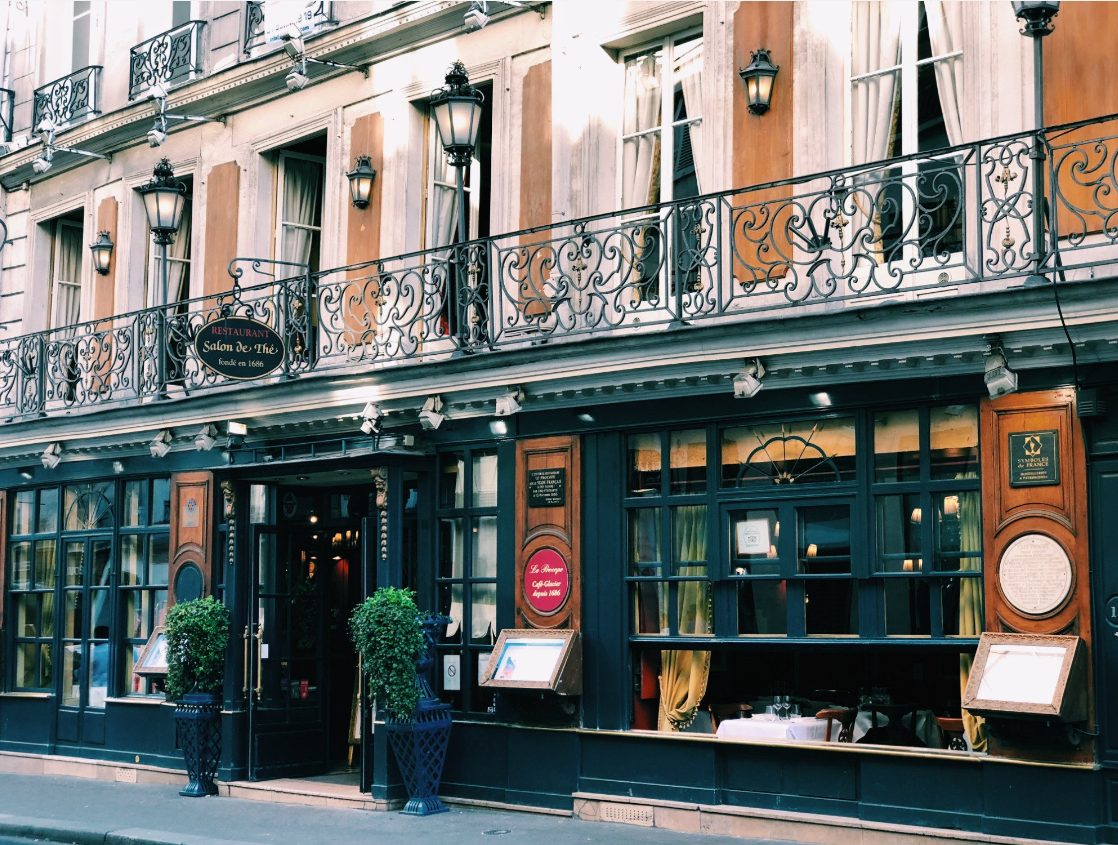 Le Procope, the oldest café in Paris, was founded in 1686 and has been a gathering place for the intellectual elite for over three centuries.