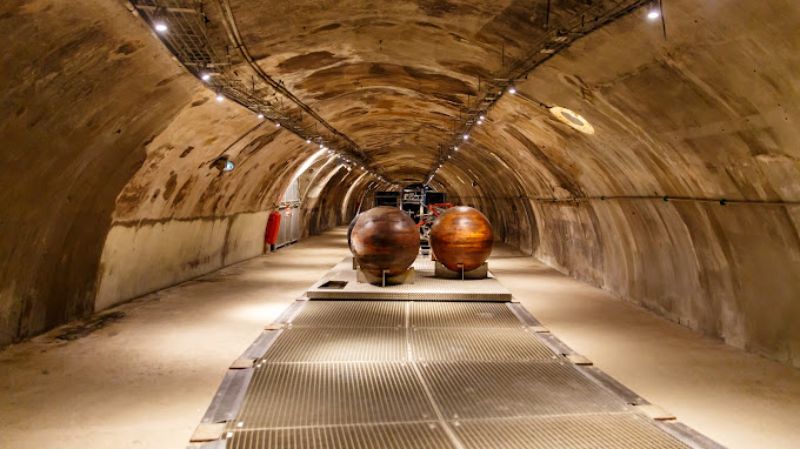 Relics inside the sewer museum