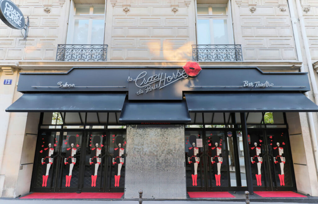 Front and exterior of Crazy Horse, Paris