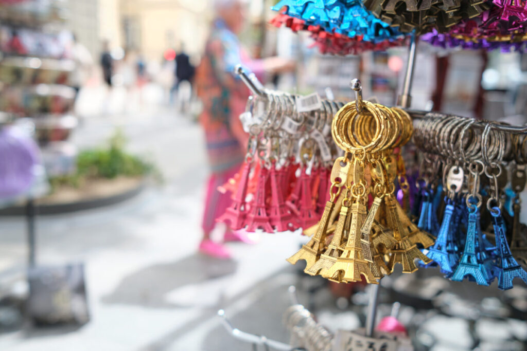 One popular souvenir choice is the Eiffel Tower keychain. These charming trinkets can be found at tourist shops around the city, and they make a lovely keepsake of your trip. 