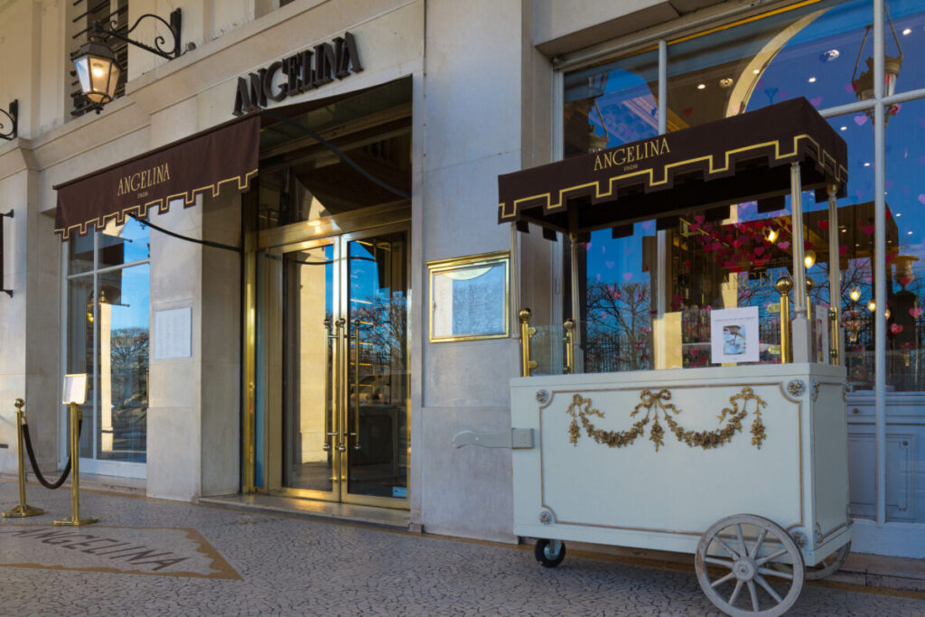 Indulge in the rich, velvety flavor of Angelina's famous hot chocolate - a quintessential Parisian experience. 