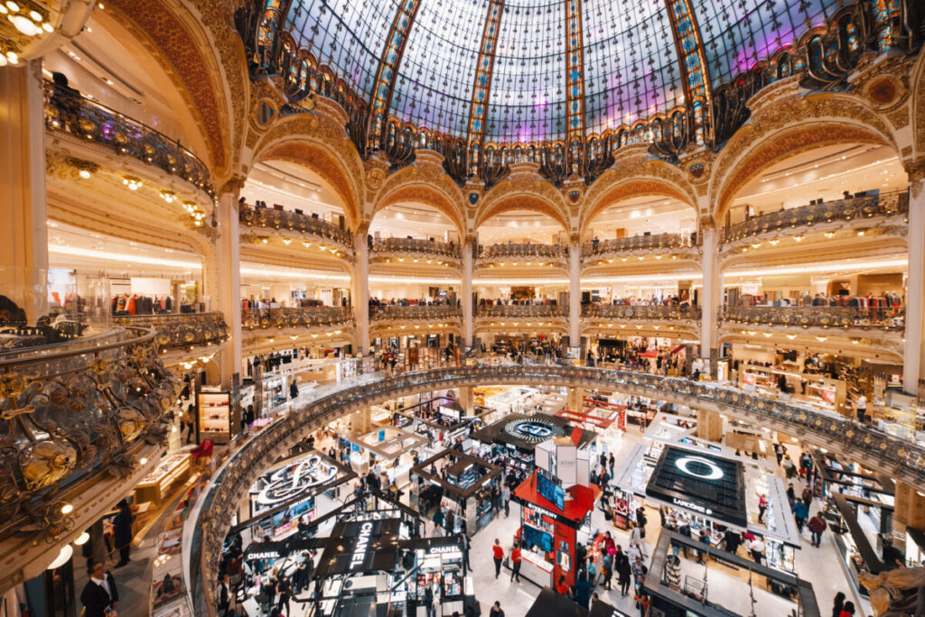 The iconic Galeries Lafayette and other department stores offer a wide selection of Parisian fashion, luxury handbags, and even French home decor items.