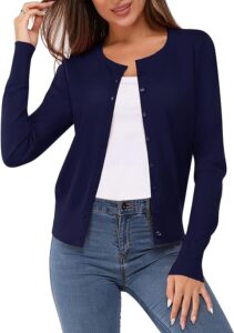 navy knit cardigan