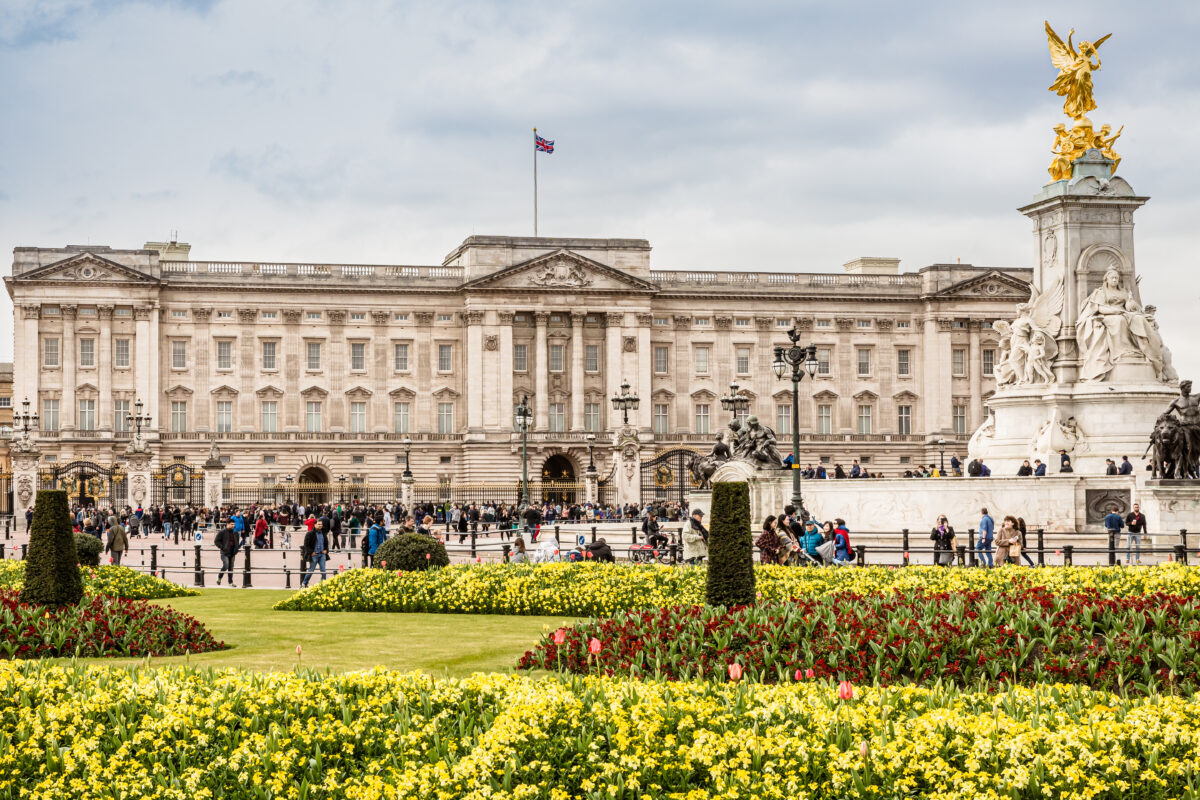 Buckingham Palace, the official residence of the British monarch, exudes grandeur and historical significance.