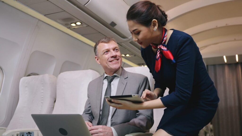 The in-flight experience can vary depending on the airline, class of service, and specific flight route.