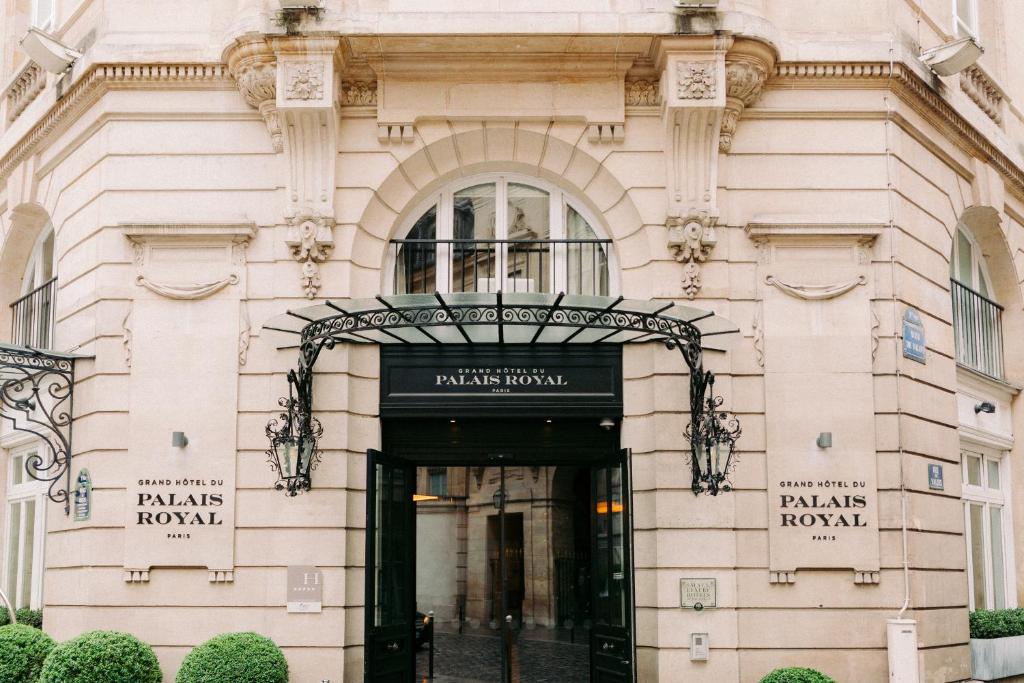 An immersive glimpse into the sophisticated lobby experience at Grand Hôtel Du Palais Royal.