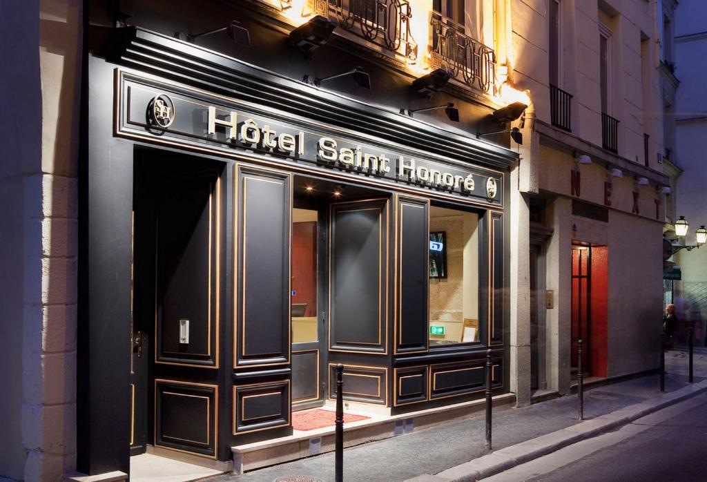 Exterior view of Hotel Saint Honore 85 in Paris, showcasing its elegant architecture with classic French charm.