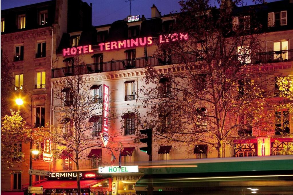 Terminus Lyon Hotel in Paris emanates timeless elegance with its historic facade, blending classical charm with modern sophistication.