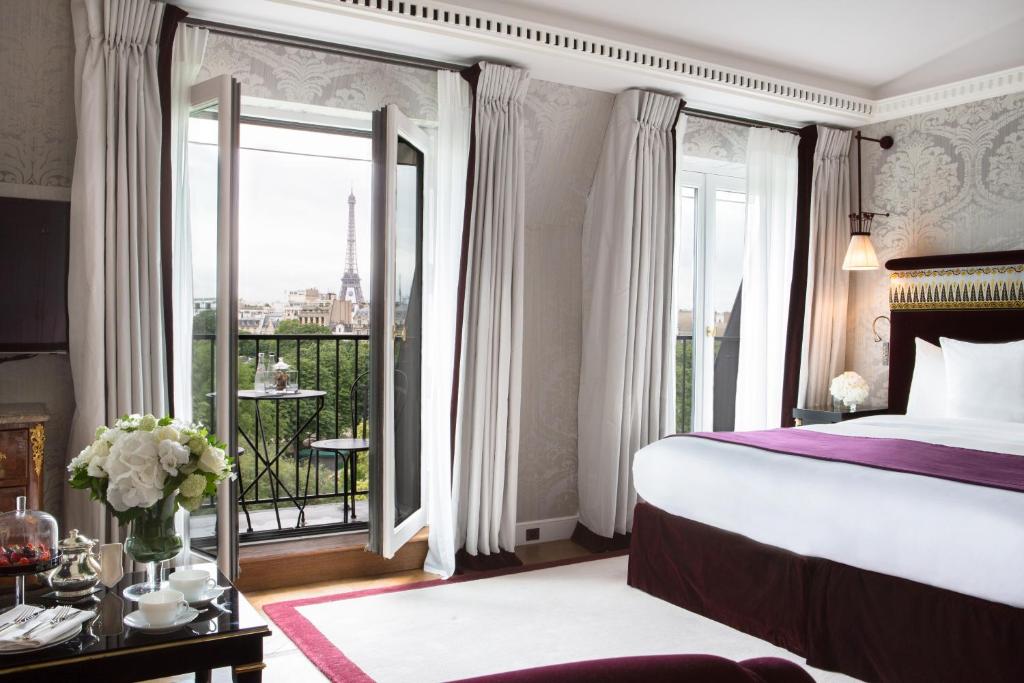La Réserve Paris excels in providing sumptuous accommodations and modern luxuries.
