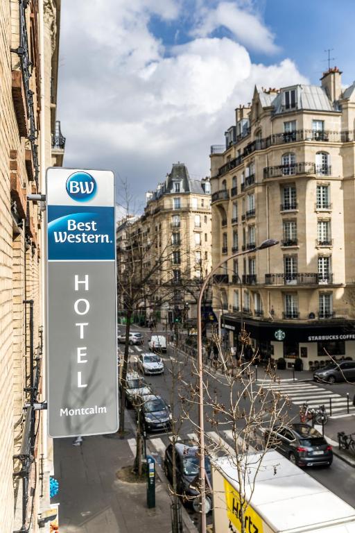 The exterior of Best Western Montcalm Paris captivates with a charming facade, seamlessly blending historic charm with modern comfort