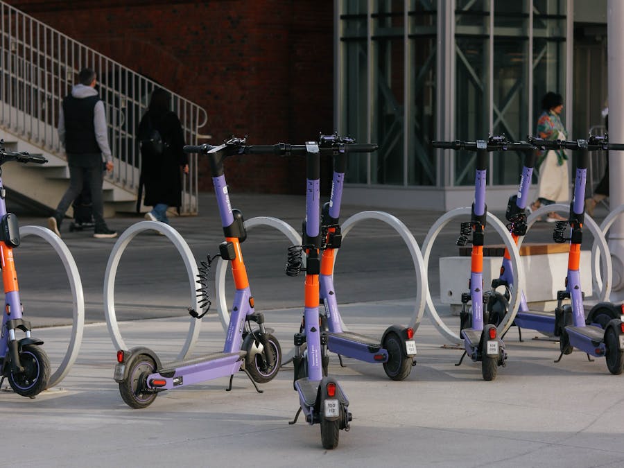 Electric Scooters on Parking Rack