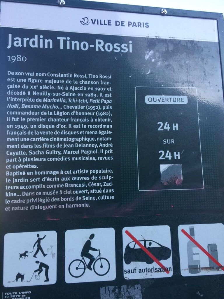 Jardin Tino-Rossi signage