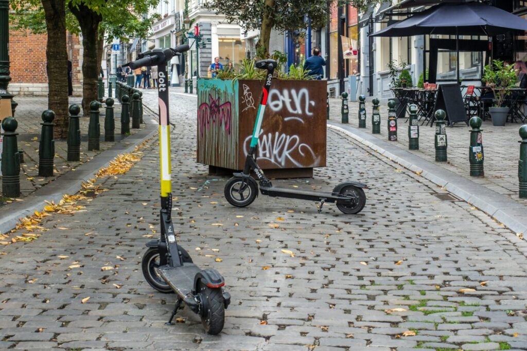 Parked electric scooter