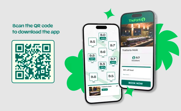TheFork app on mobile with QR code
