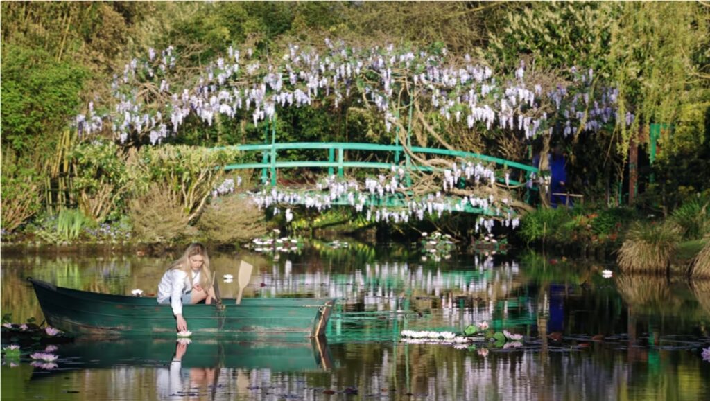 Camille Razat as Camille retreat in Giverny in Emily in Paris, season four, episode two
