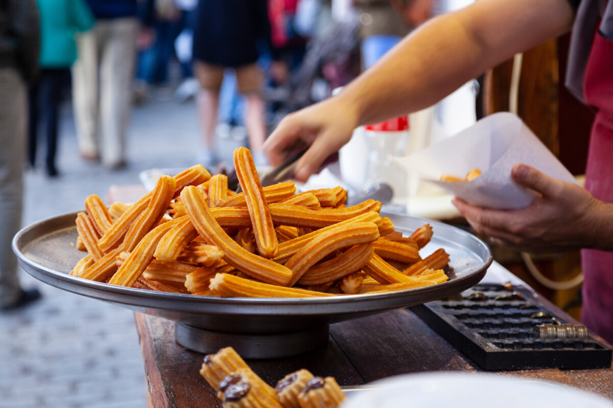 Selling churros on the street
