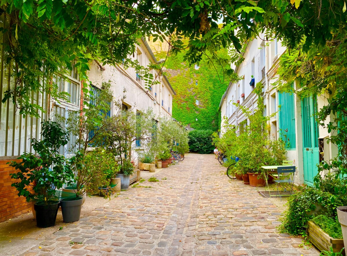 The hidden street of Cite du Figuier in the city of Paris