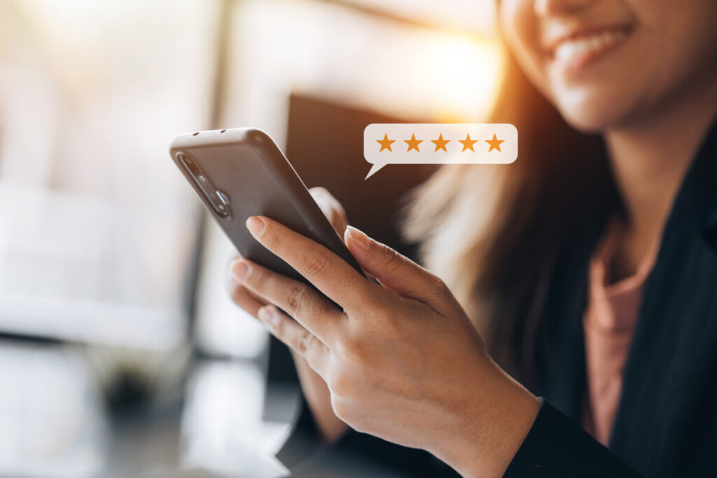 Customer giving 5 star ratings