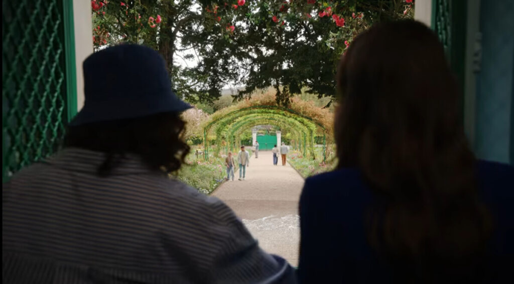 Emily Collins as Emily at Monet's Garden in Emily in Paris, season four, episode two