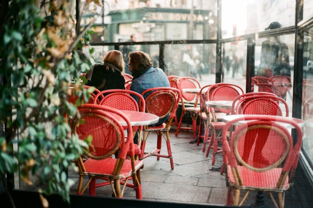 Bistro seats in Paris, France