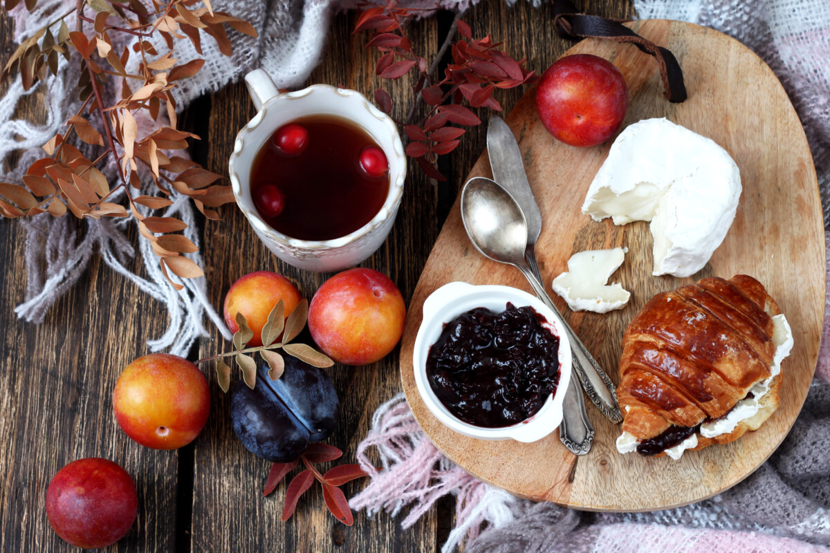 Autumn breakfast in french style