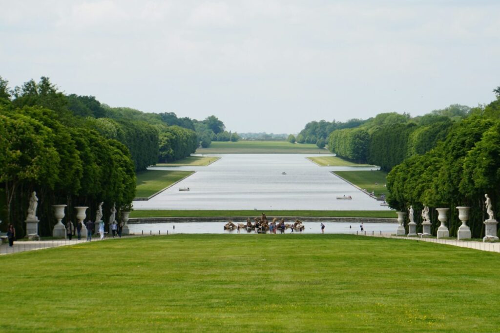 View of Grand Canal of Versailles in Versailles, France