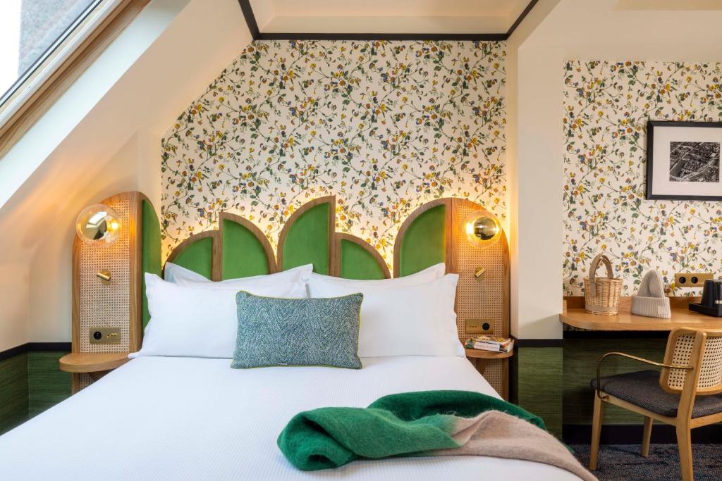 A range of room styles are available at Hôtel Jardin de Cluny, each with a distinctive design that combines contemporary comforts with antique charm.