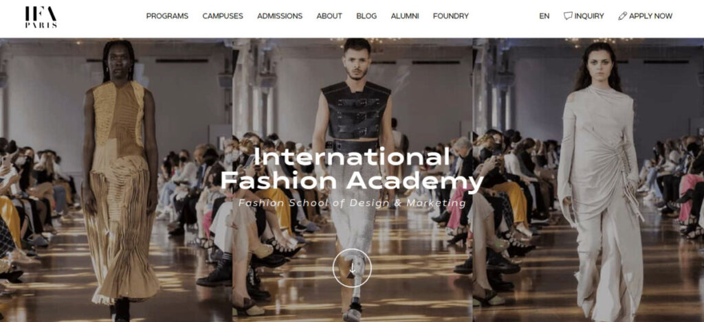 IFA Paris website landing page