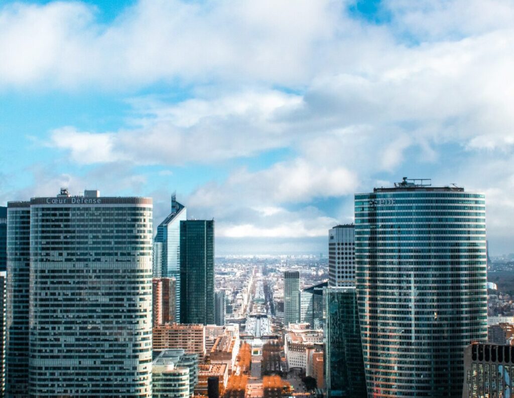 Aerial view of La Defense in France