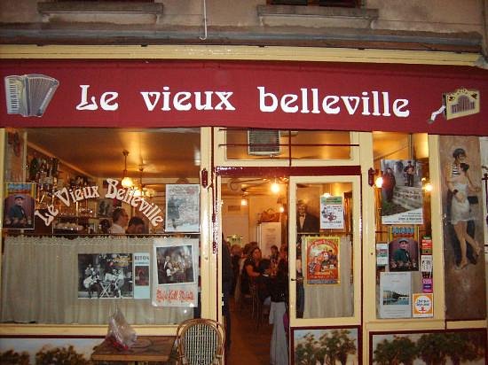 Front and entrance of the Le Vieux Belleville in Paris