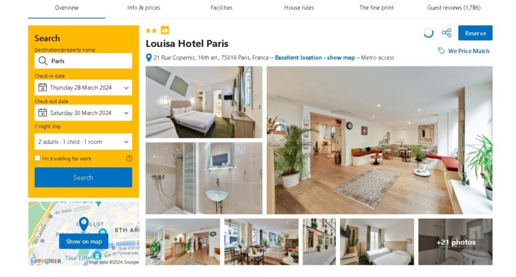 Booking Louisa Hotel Paris in Booking.com