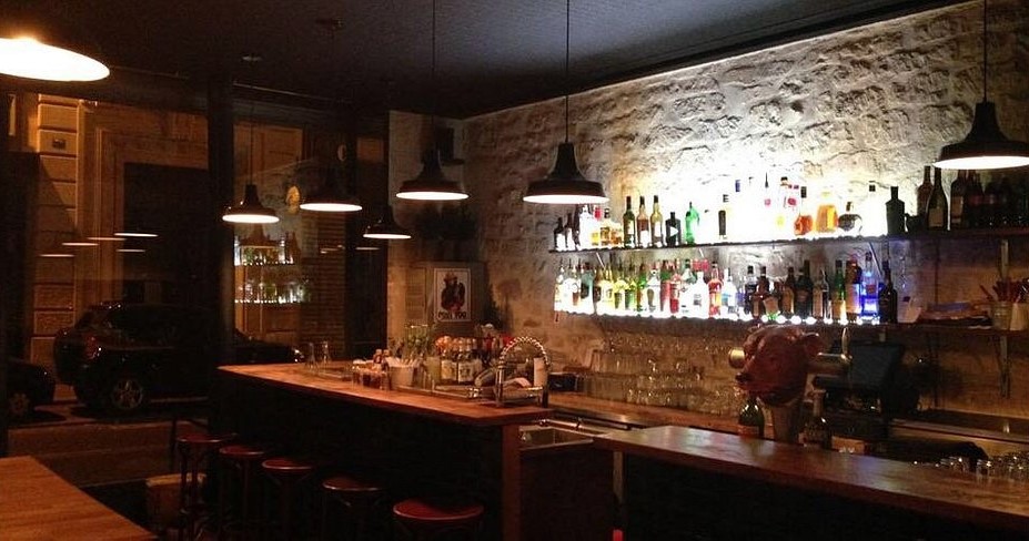 Interior of L'Ours Bar in Paris, France
