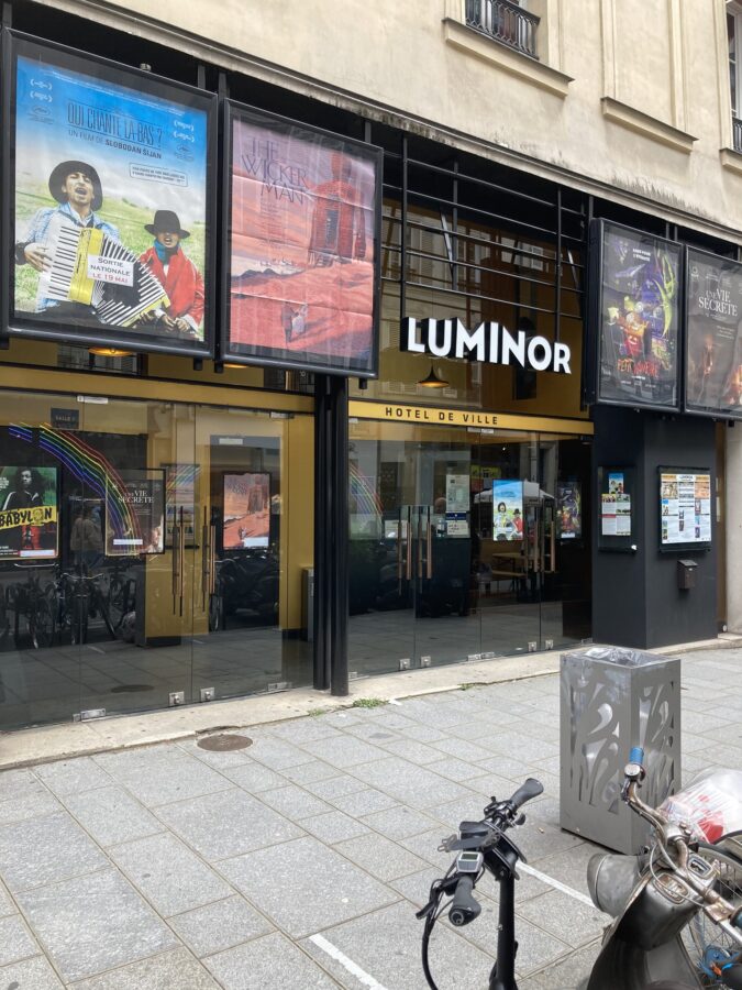 Front of Luminor Hôtel de Ville in Paris, France