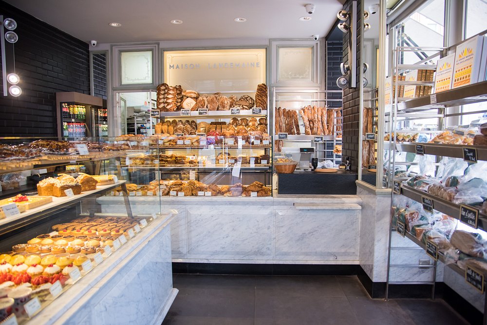 Exterior view of Maison Landemaine Beaumarchais, a charming bakery in Paris, France, showcasing its inviting entrance.