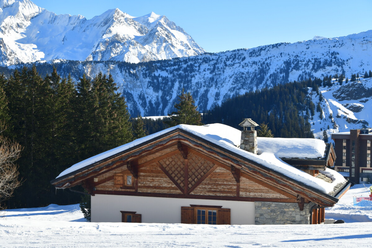 Chalet on the slopes of French alps.