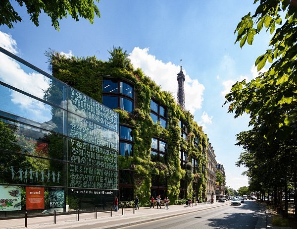 Architecture and building exterior of Musée du quai Branly - Jacques Chirac