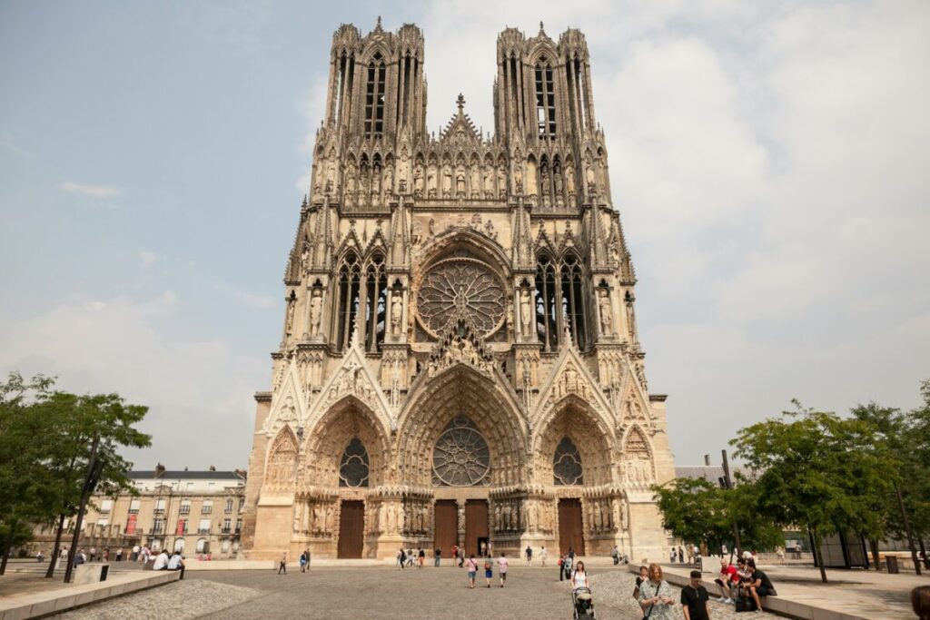 Front and look of Notre-Dame de Paris in Paris, France