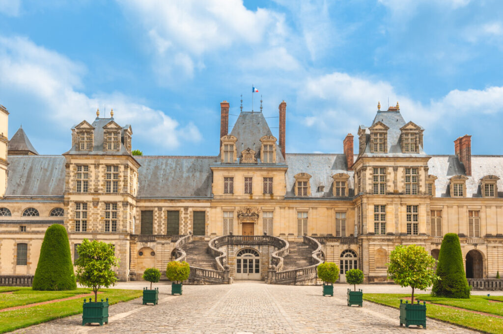 Palace of Fontainebleau Garden and structure in France