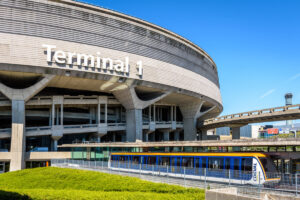 Terminal 1 of Paris Charles de Gaulle Airport in Roissy-en-France, France